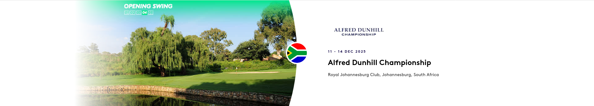 Advert for current DP World Tour Tournament