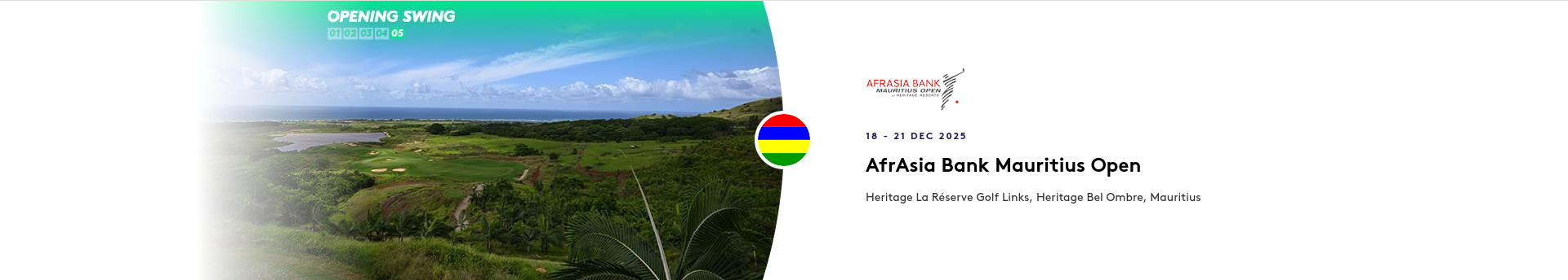 Advert for current DP World Tour Tournament