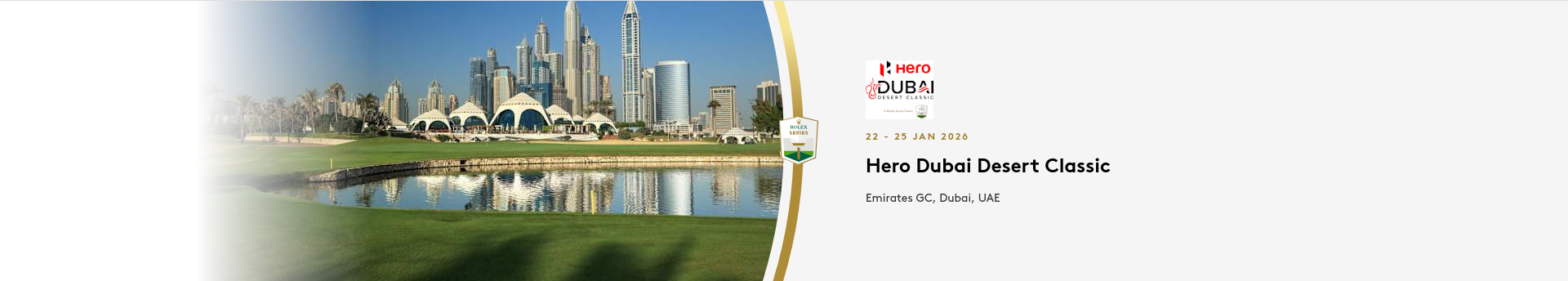 Advert for current DP World Tour Tournament