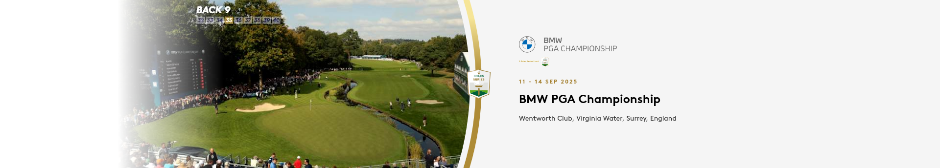 Advert for current DP World Tour Tournament