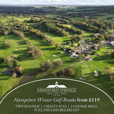 mpu showing advert Sandford Springs Hotel and Golf Club - Hampshire winter golf breaks from £119 - two rounds = 1 nights stay - 3 course meal - full English breakfast