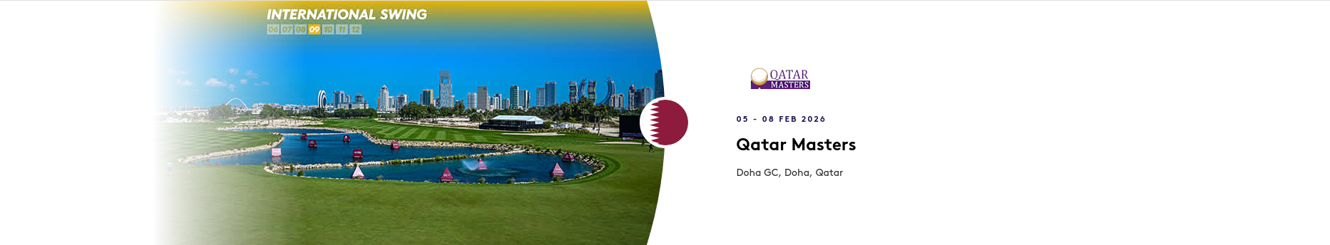 Advert for current DP World Tour Tournament