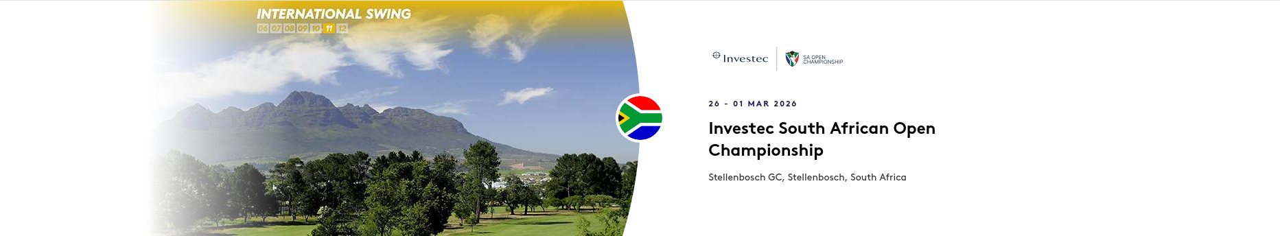 Advert for current DP World Tour Tournament