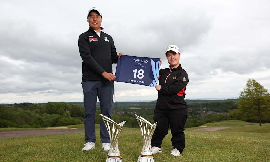 image of Simon Seungmin Lee and Jennifer Sräga with their winner’s trophies - G4D Open in Wales