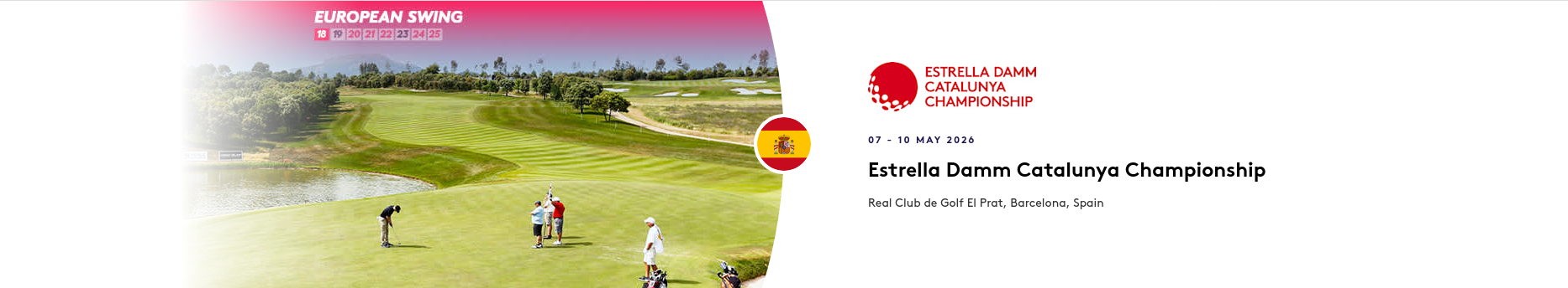 Advert for current DP World Tour Tournament