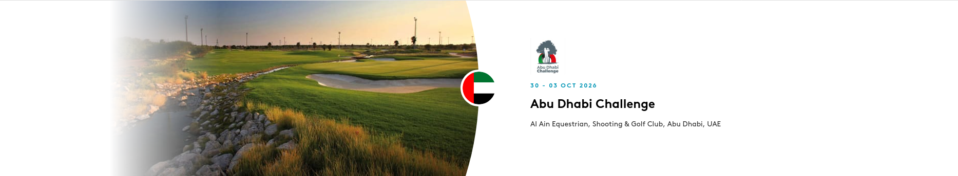 Advert for current DP World Tour Tournament